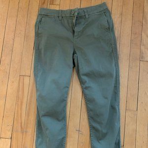 high rise slim boy chino pant in olive